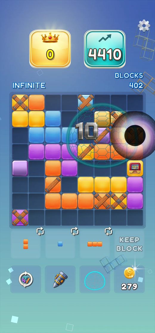Block Lumi gameplay — power-up blast
