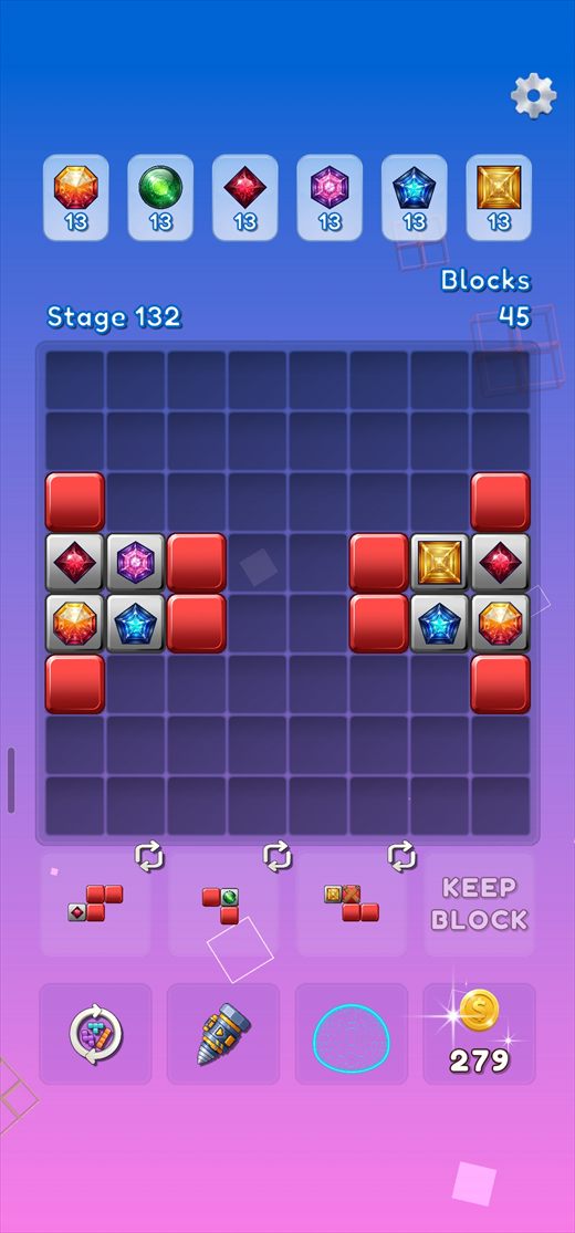 Block Lumi gameplay — gem collection stage